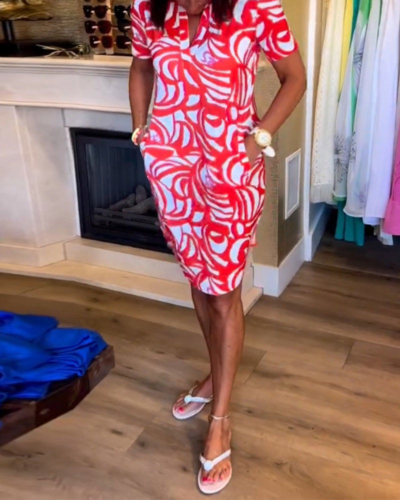 JULIA | PRINT DRESS WITH V-NECK
