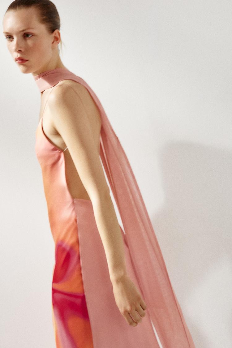 Tracy™ - Long Printed Dress With Scarf