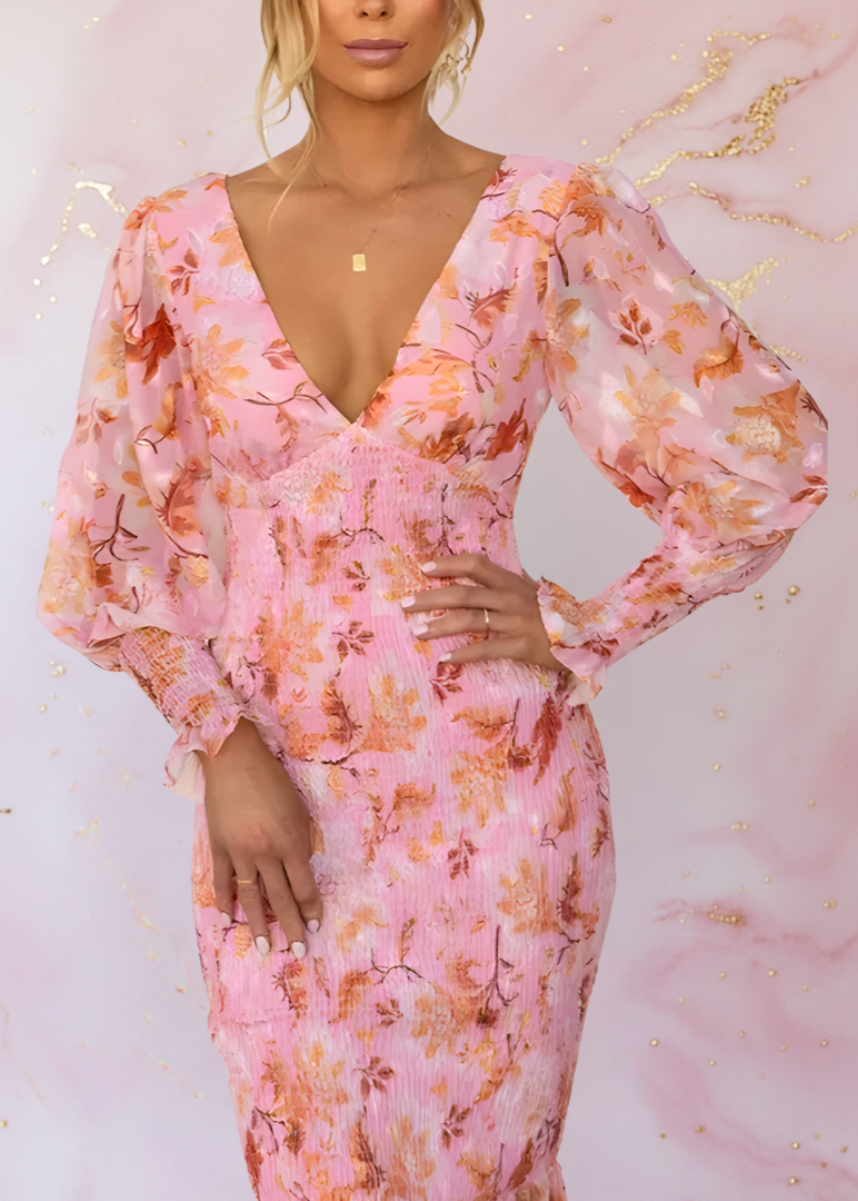 Brenda - Elegant and Chic Floral Dress