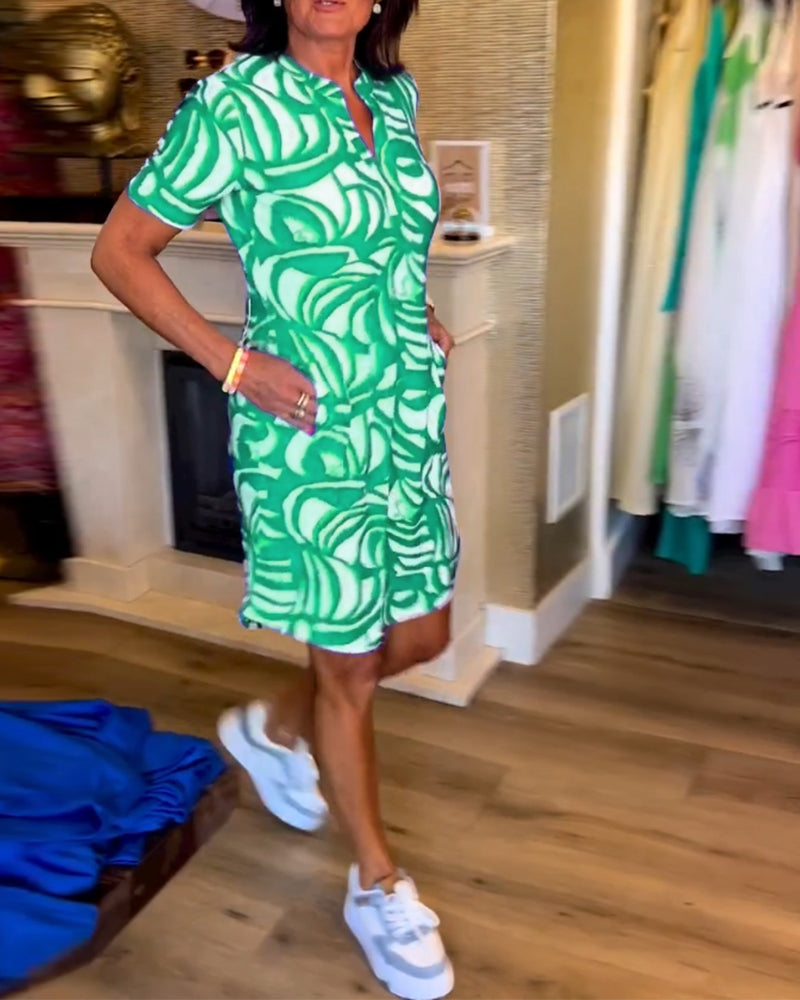 JULIA | PRINT DRESS WITH V-NECK