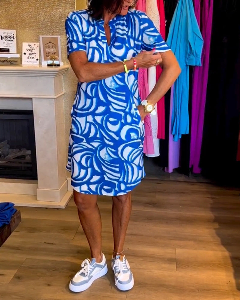 JULIA | PRINT DRESS WITH V-NECK