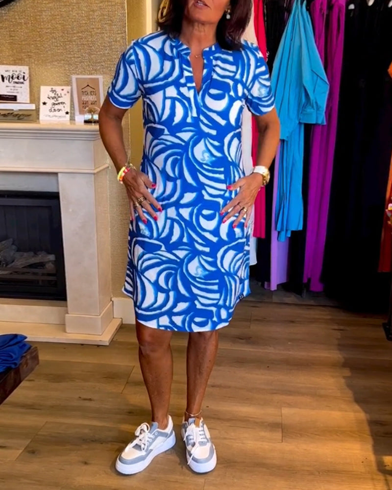 JULIA | PRINT DRESS WITH V-NECK