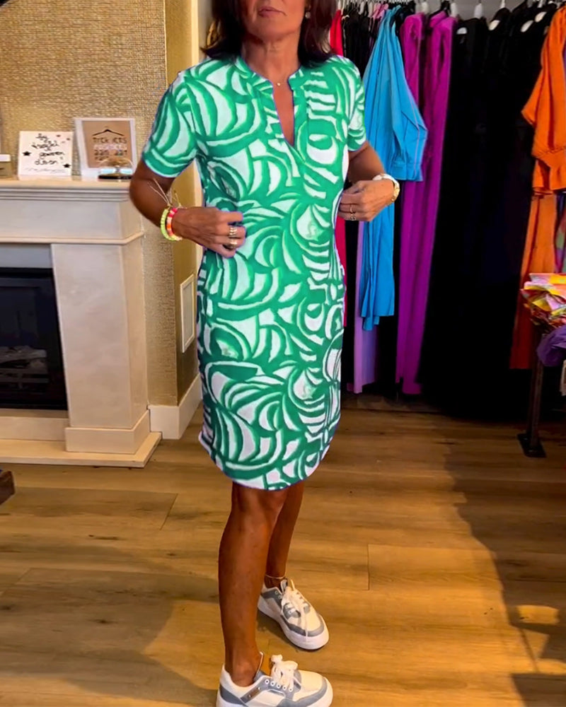 JULIA | PRINT DRESS WITH V-NECK