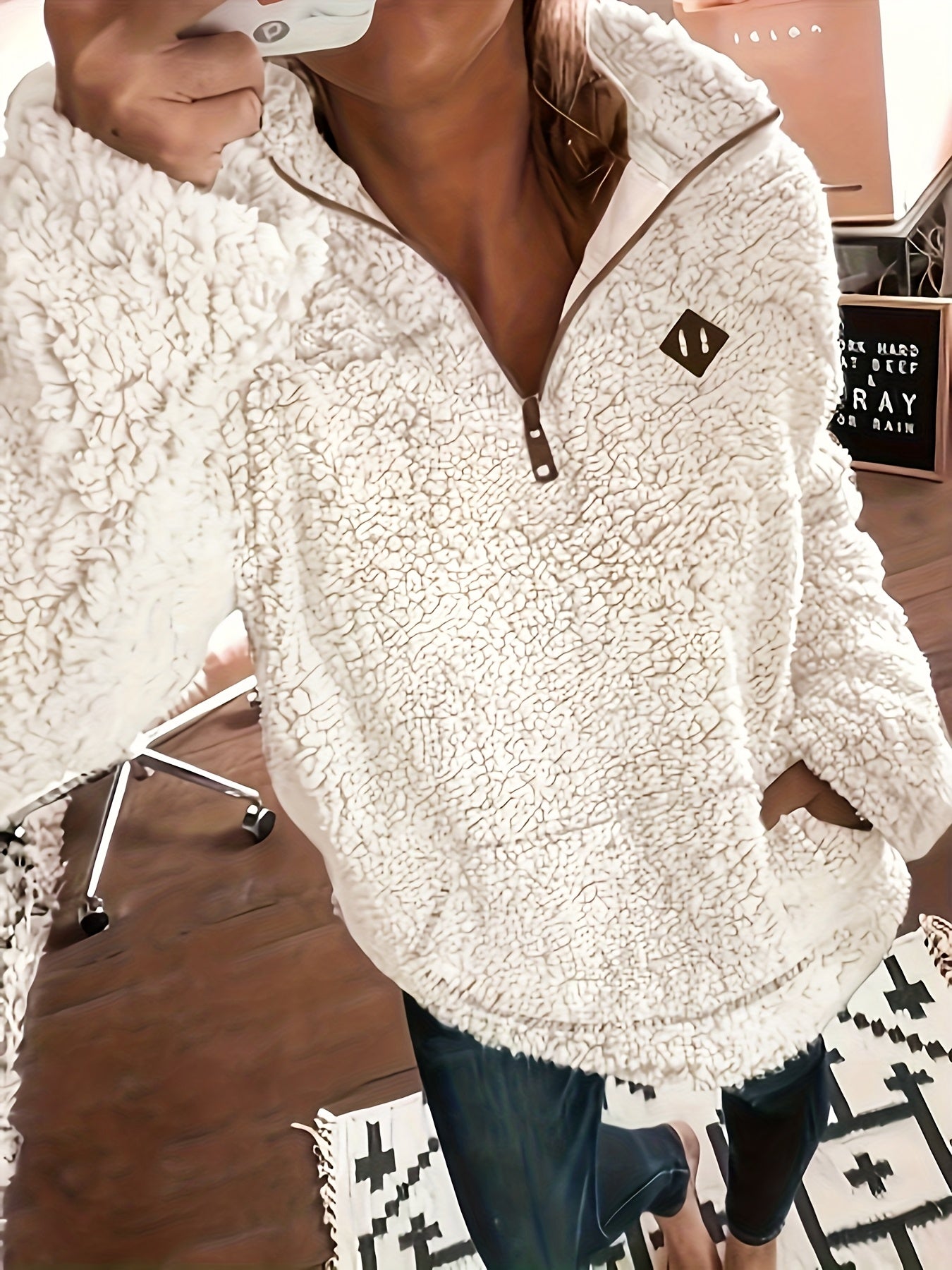 NOREEN | Zip-Up Teddy Sweater