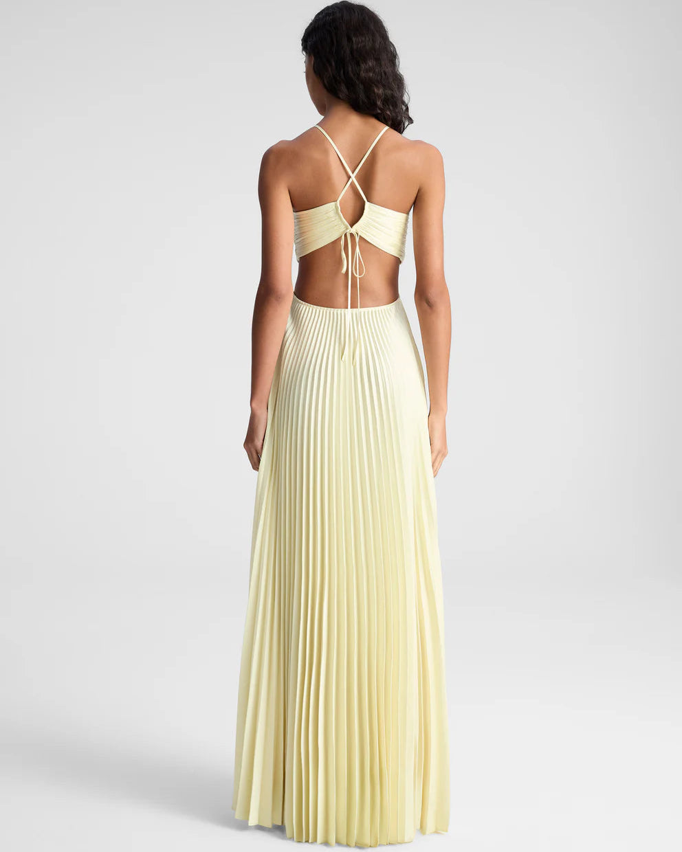 Satin Pleated Maxi Dress