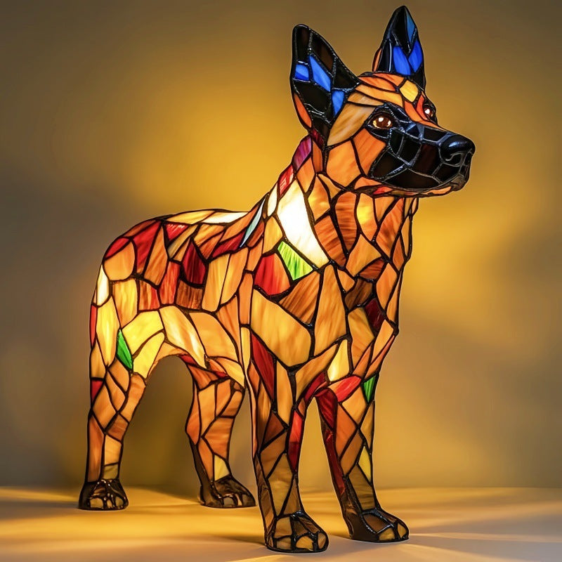 Bandit | Enchanting Colorful Glass Dog Lamp