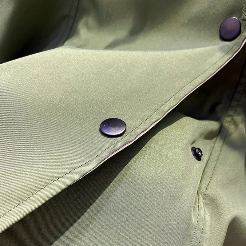 NATI | Dual-Layer Hooded Jacket with Snap and Zipper Closure