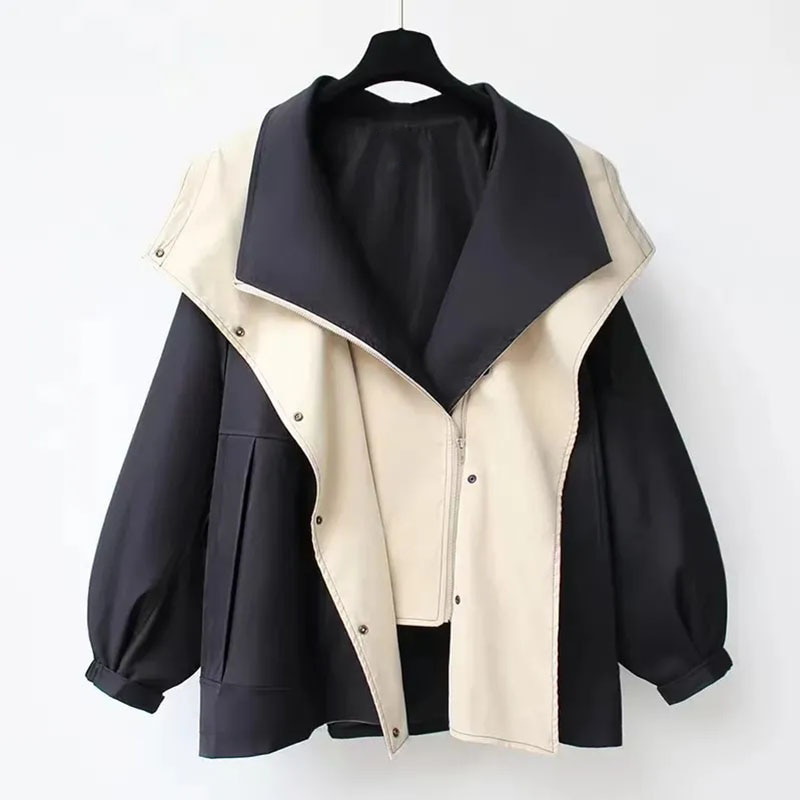 NATI | Dual-Layer Hooded Jacket with Snap and Zipper Closure