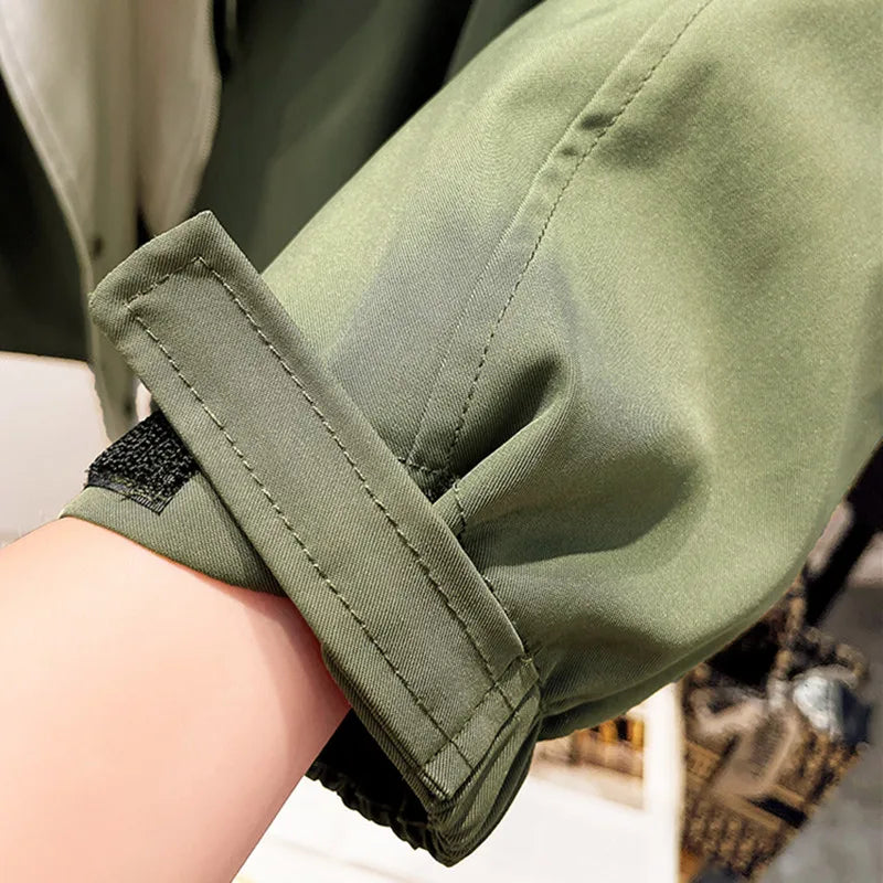 NATI | Dual-Layer Hooded Jacket with Snap and Zipper Closure