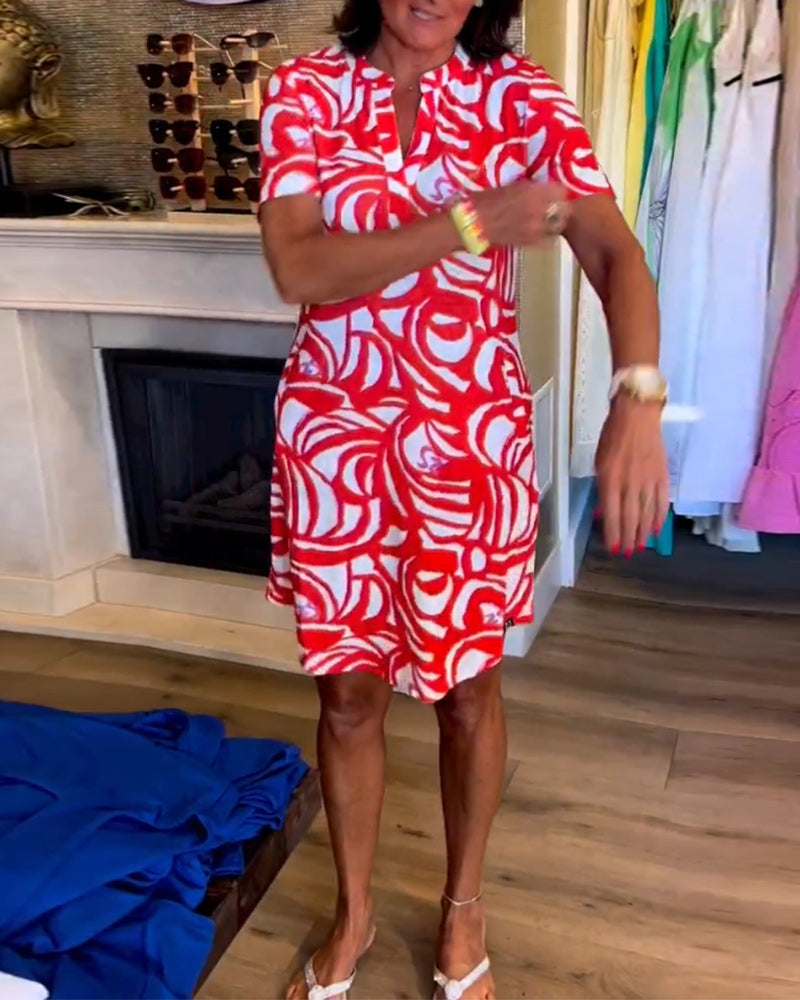 JULIA | PRINT DRESS WITH V-NECK
