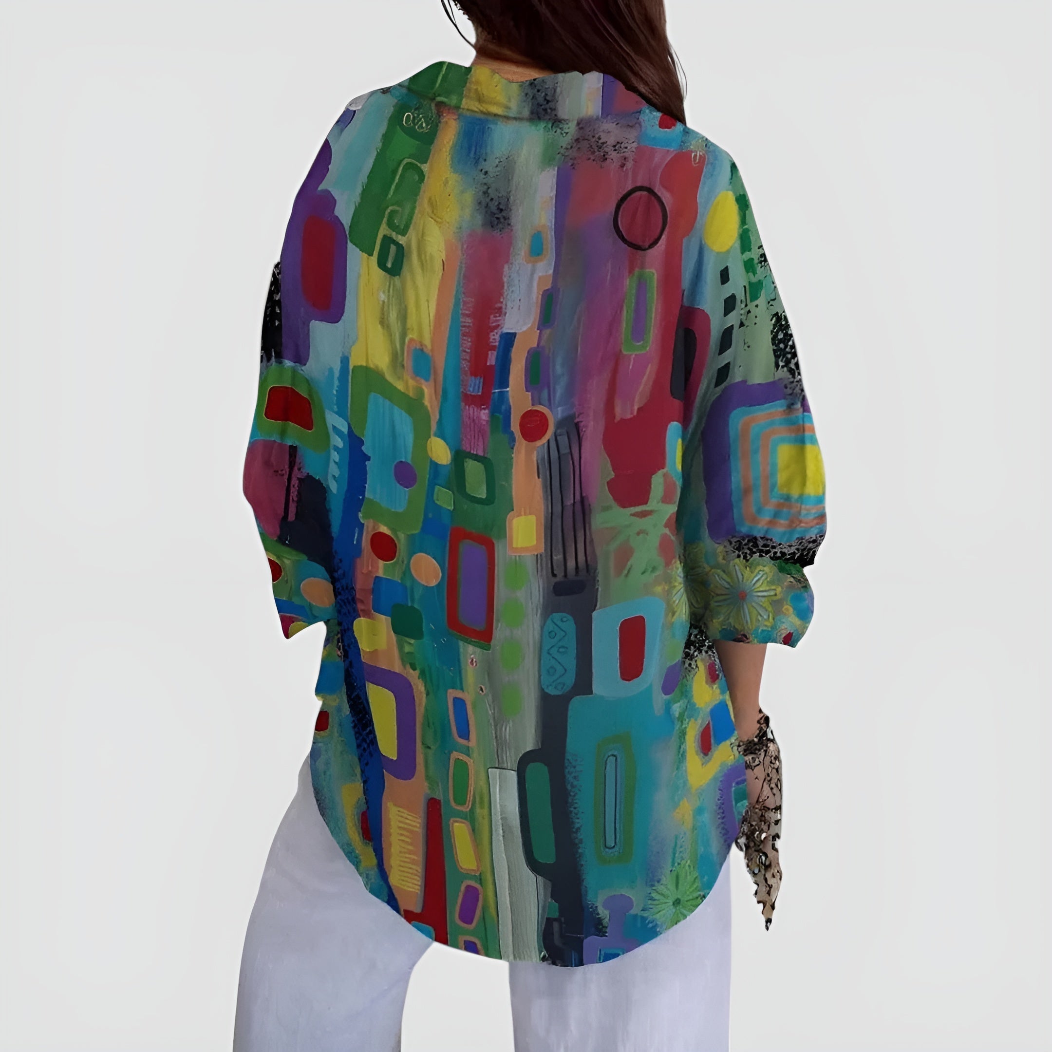 Edna™ | Blouse with Geometric Pattern