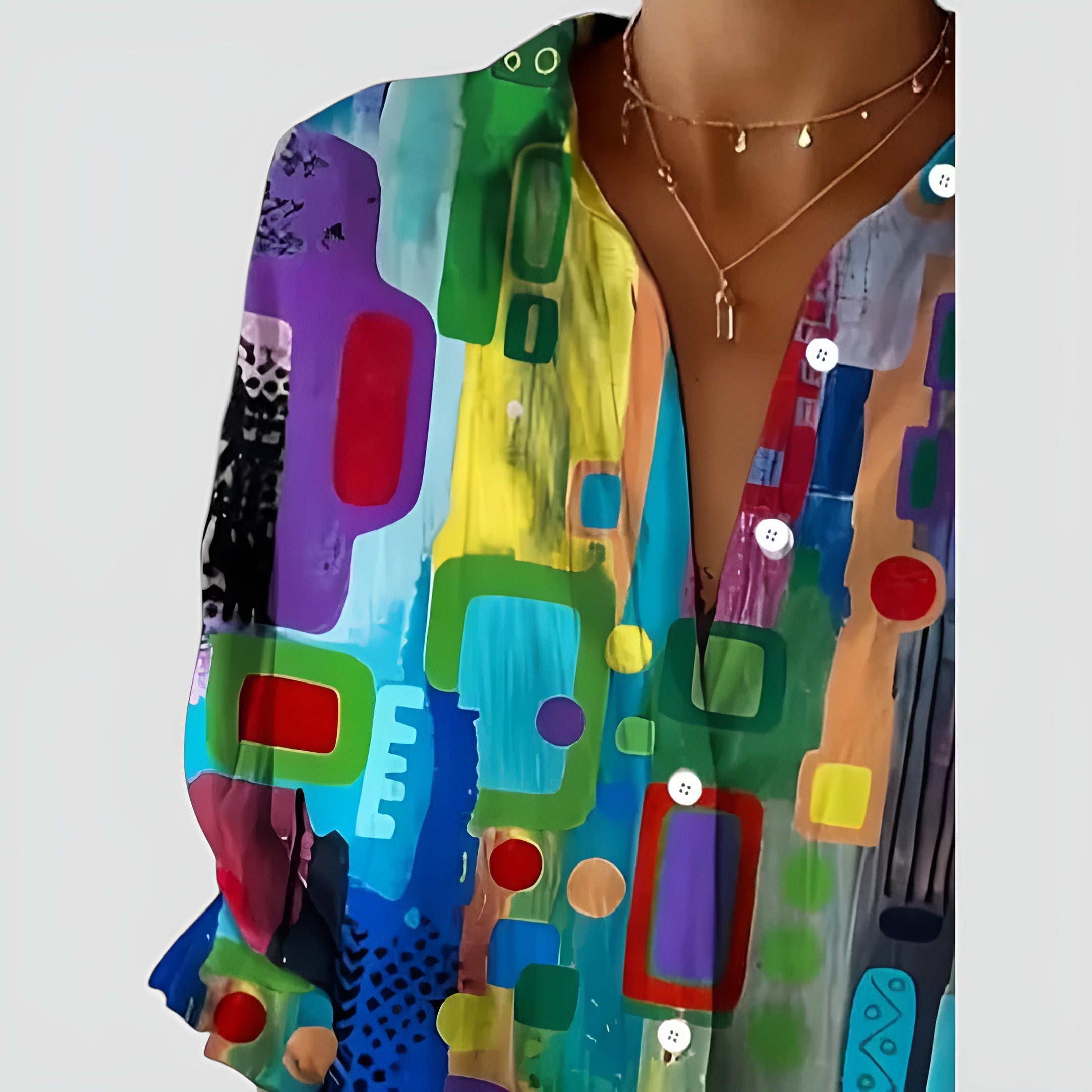 Edna™ | Blouse with Geometric Pattern
