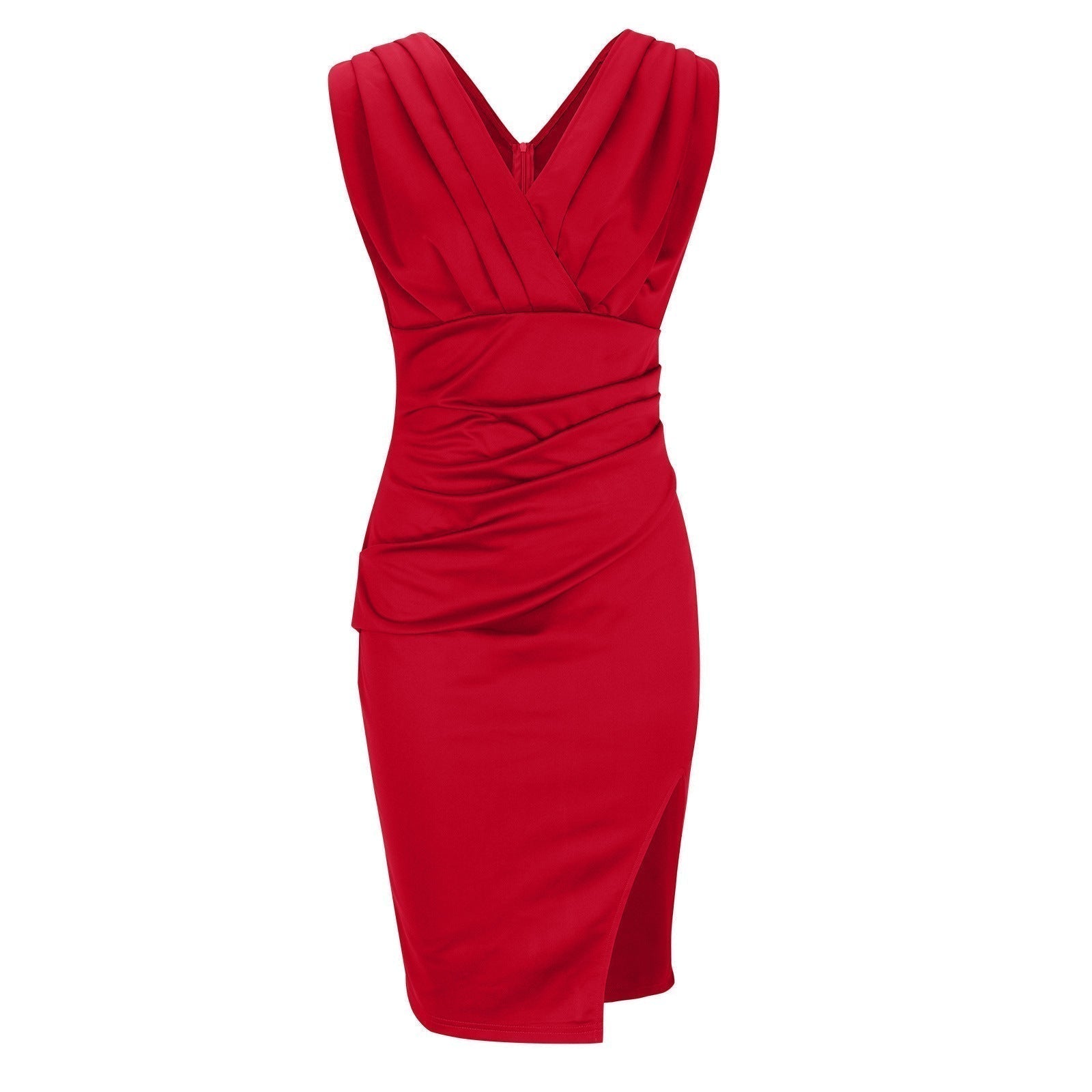 Anna | Fitted Dress with V-Neck and Slit