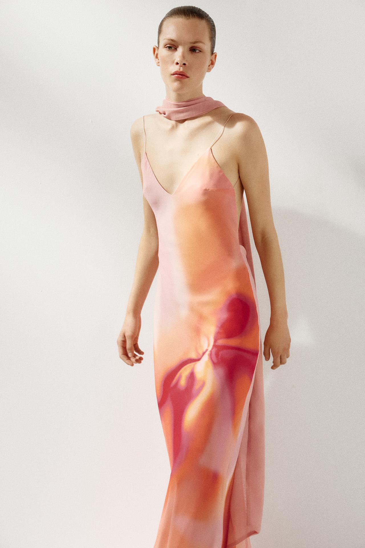Tracy™ - Long Printed Dress With Scarf