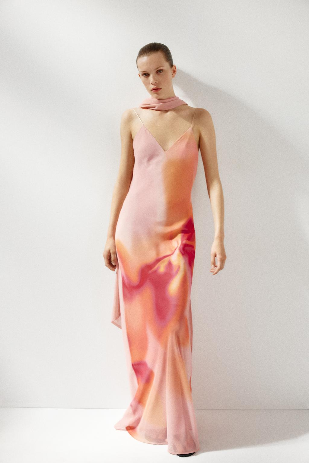 Tracy™ - Long Printed Dress With Scarf