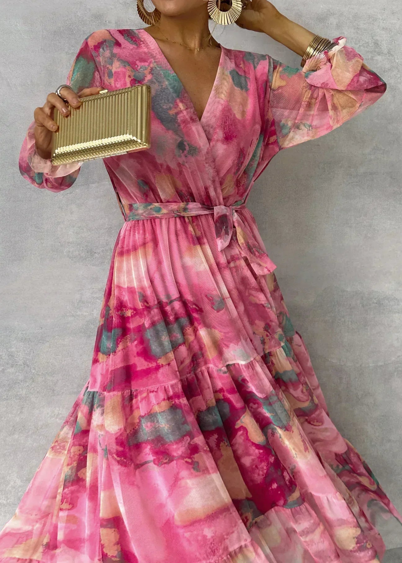 Marielle - Floral Print Wrap Maxi Dress