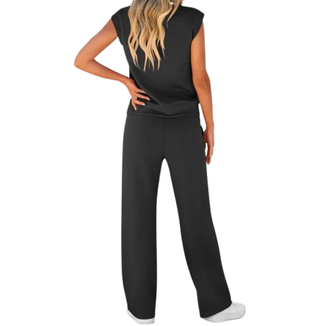 Kamila | Two-Piece Sleeveless Top and Trousers with Waist Drawstring