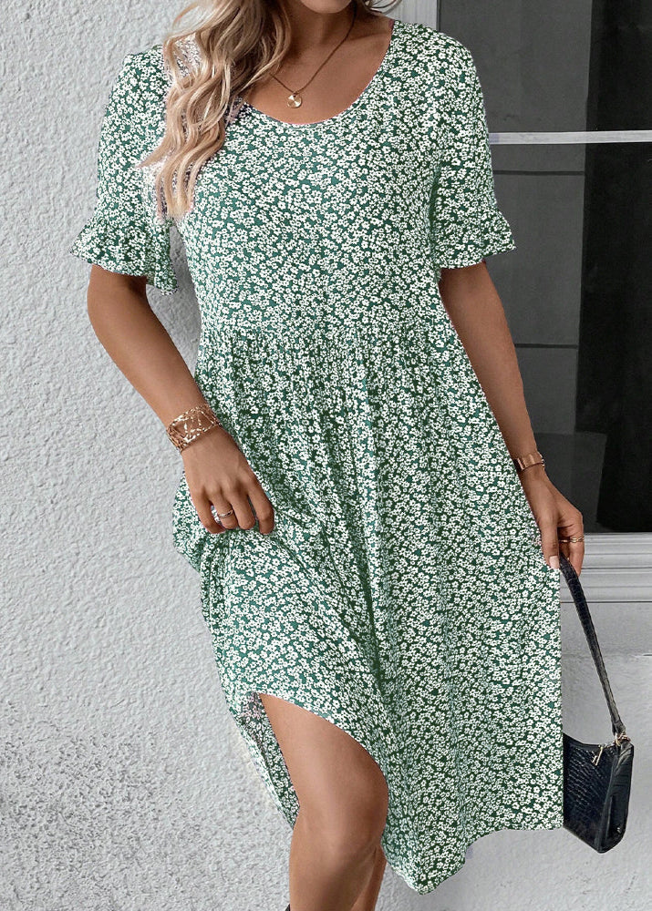 Lune - Elegant Floral Midi Dress