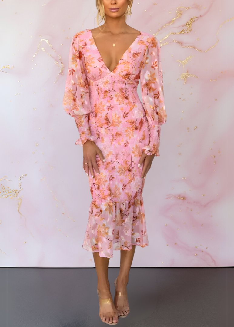 Brenda - Elegant and Chic Floral Dress
