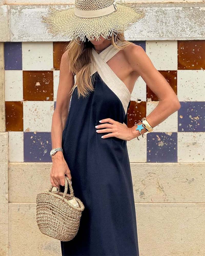Sienna | Elegant Dress with Open Back and Trendy Crossed Neckline