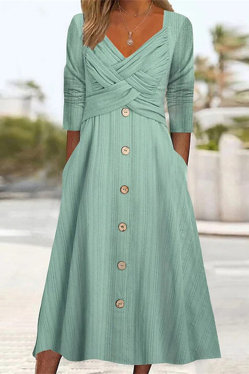 Cross V-Neck Maxi Dress for Women