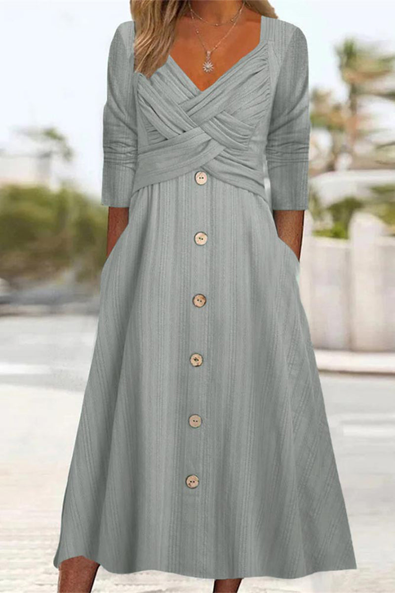 Cross V-Neck Maxi Dress for Women