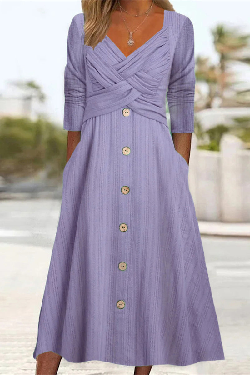 Cross V-Neck Maxi Dress for Women
