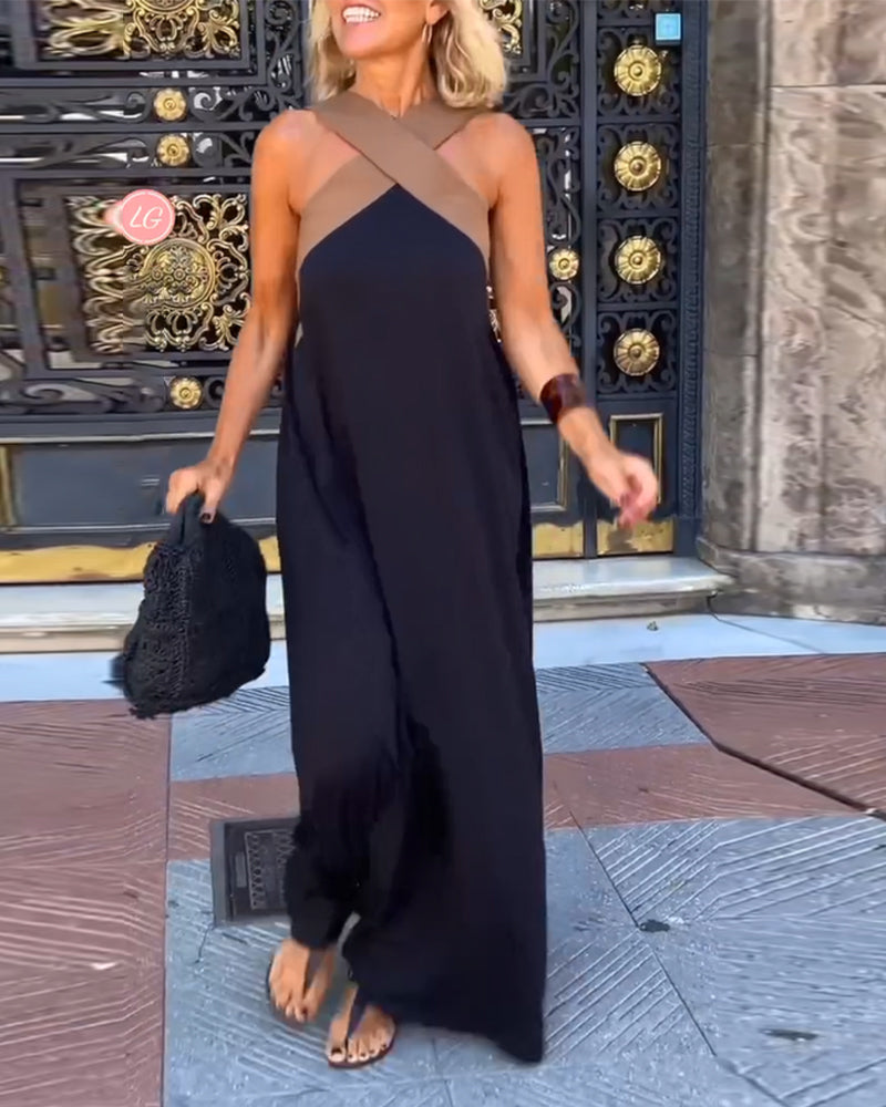 Anne | Chic Crossover Neckline Dress