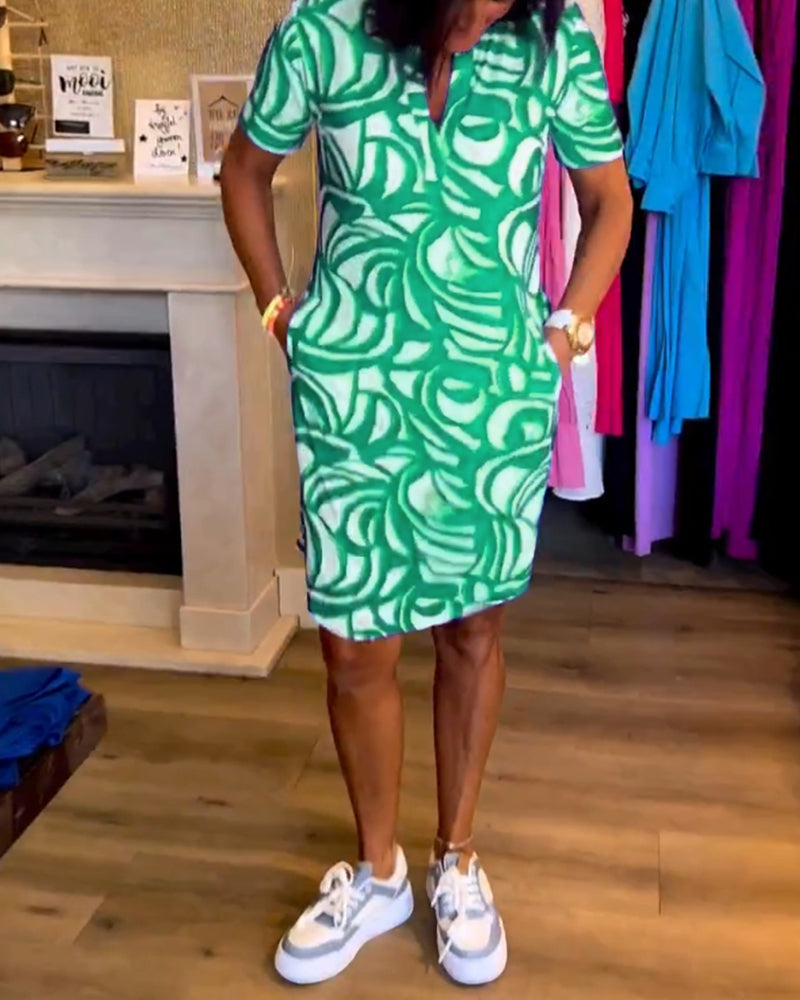 JULIA | PRINT DRESS WITH V-NECK