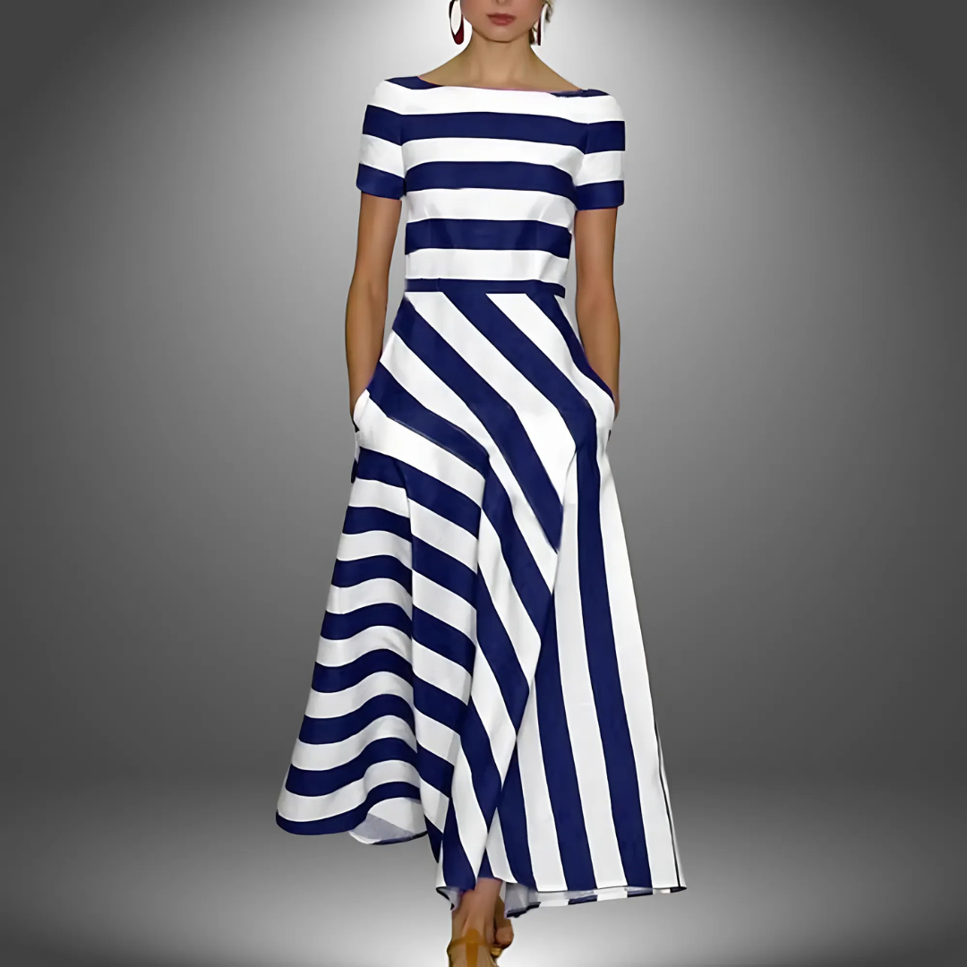 Berry – Light and Airy Dress in Subtle Stripes