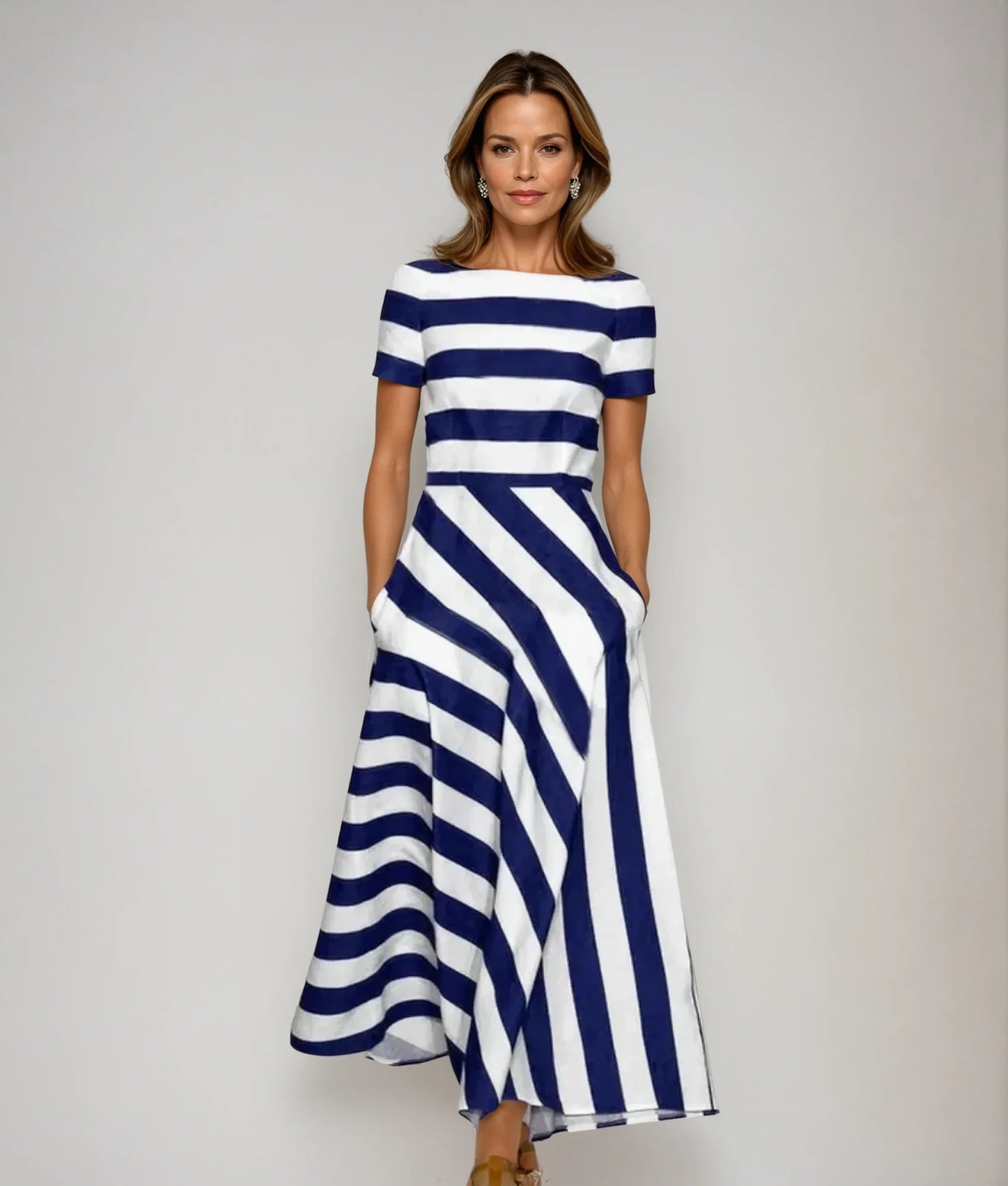 Amanda™ | Elegant Striped Dress