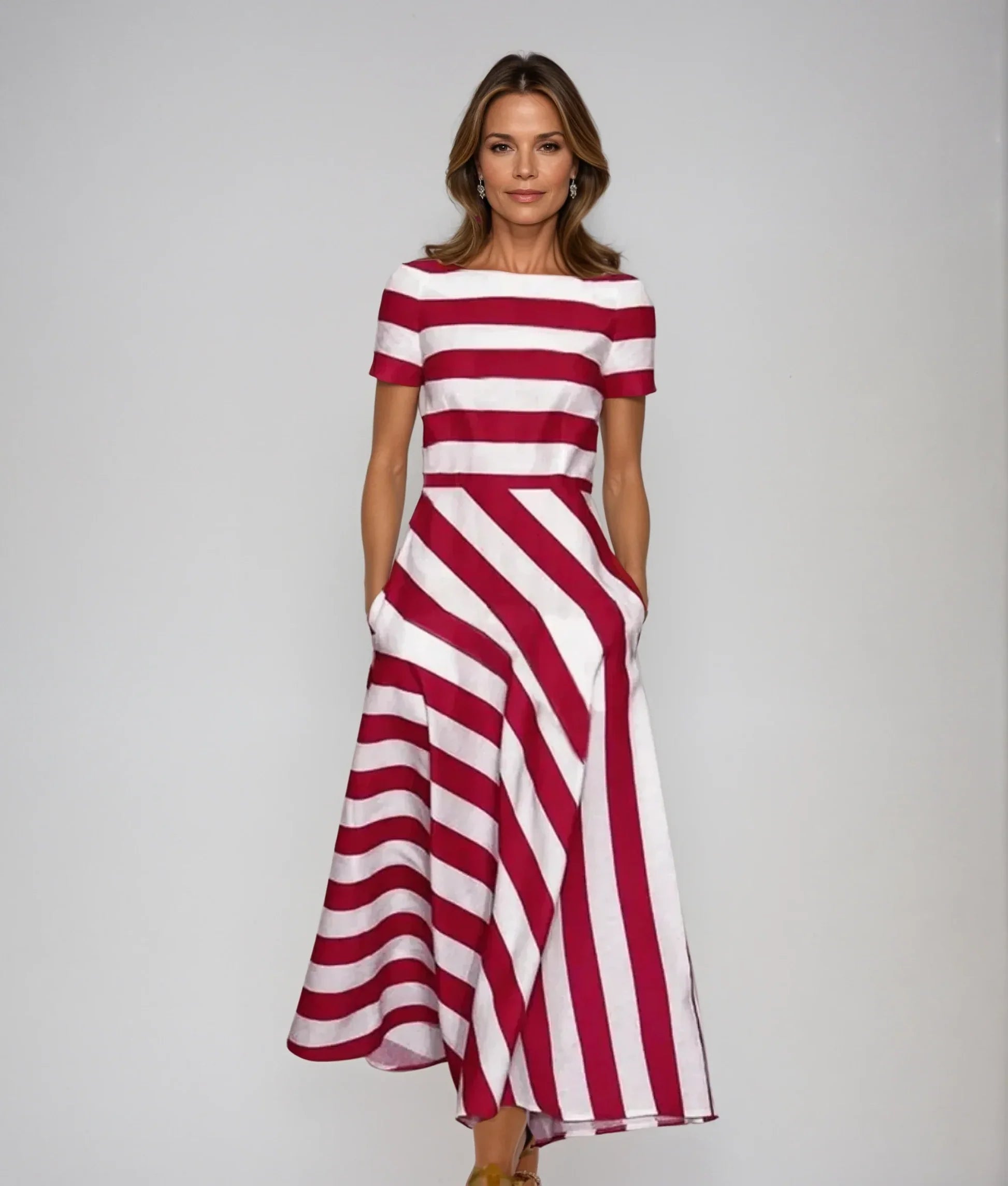 Amanda™ | Elegant Striped Dress