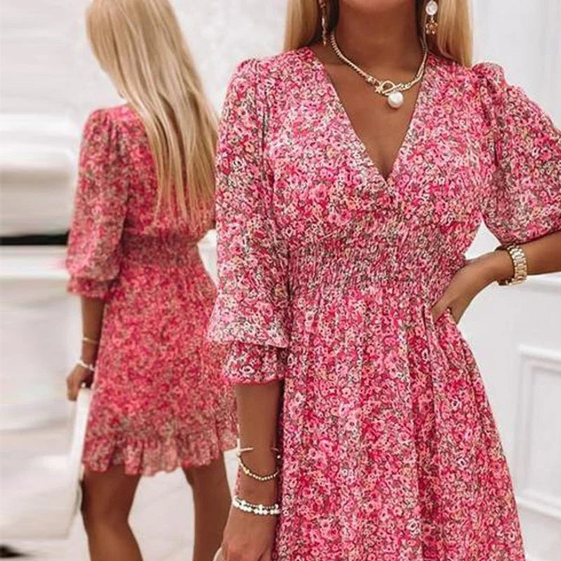 Addison™ - Chic Floral Elegance Dress