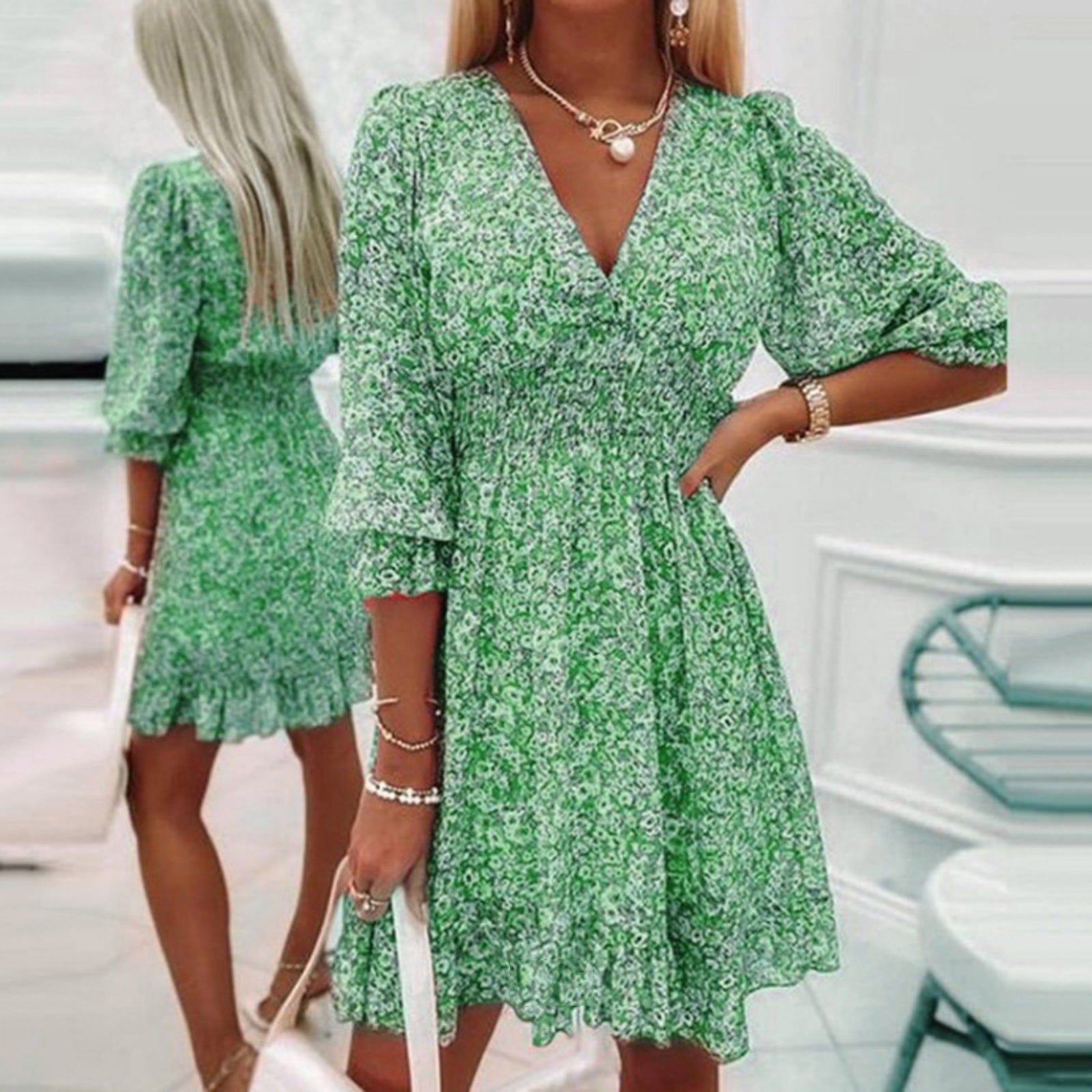Addison™ - Chic Floral Elegance Dress