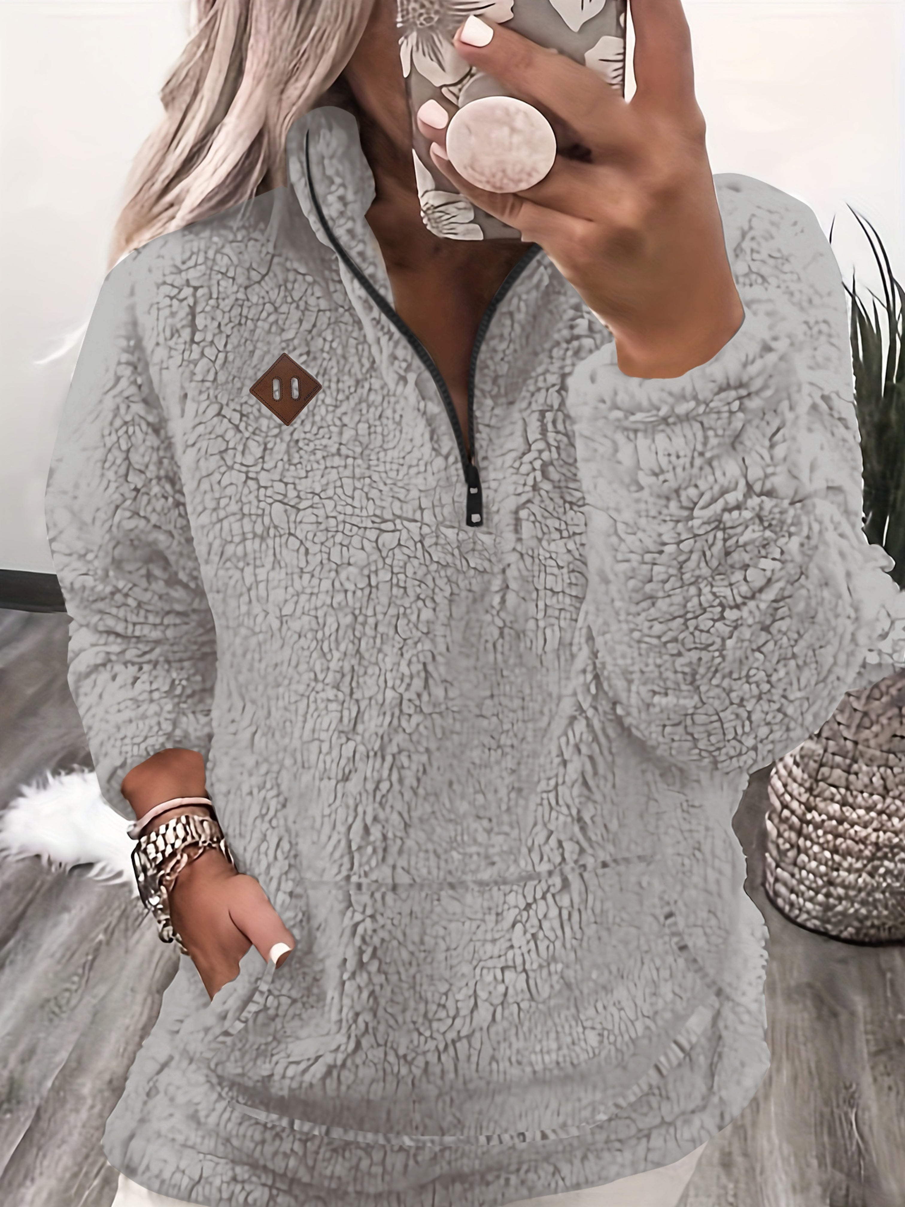 NOREEN | Zip-Up Teddy Sweater