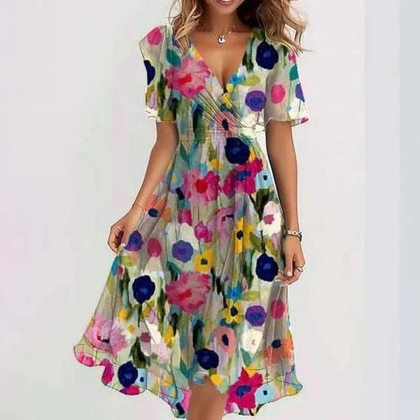Clara – Elegant Dress with Short Sleeves in a Flattering Cut and Timeless Design