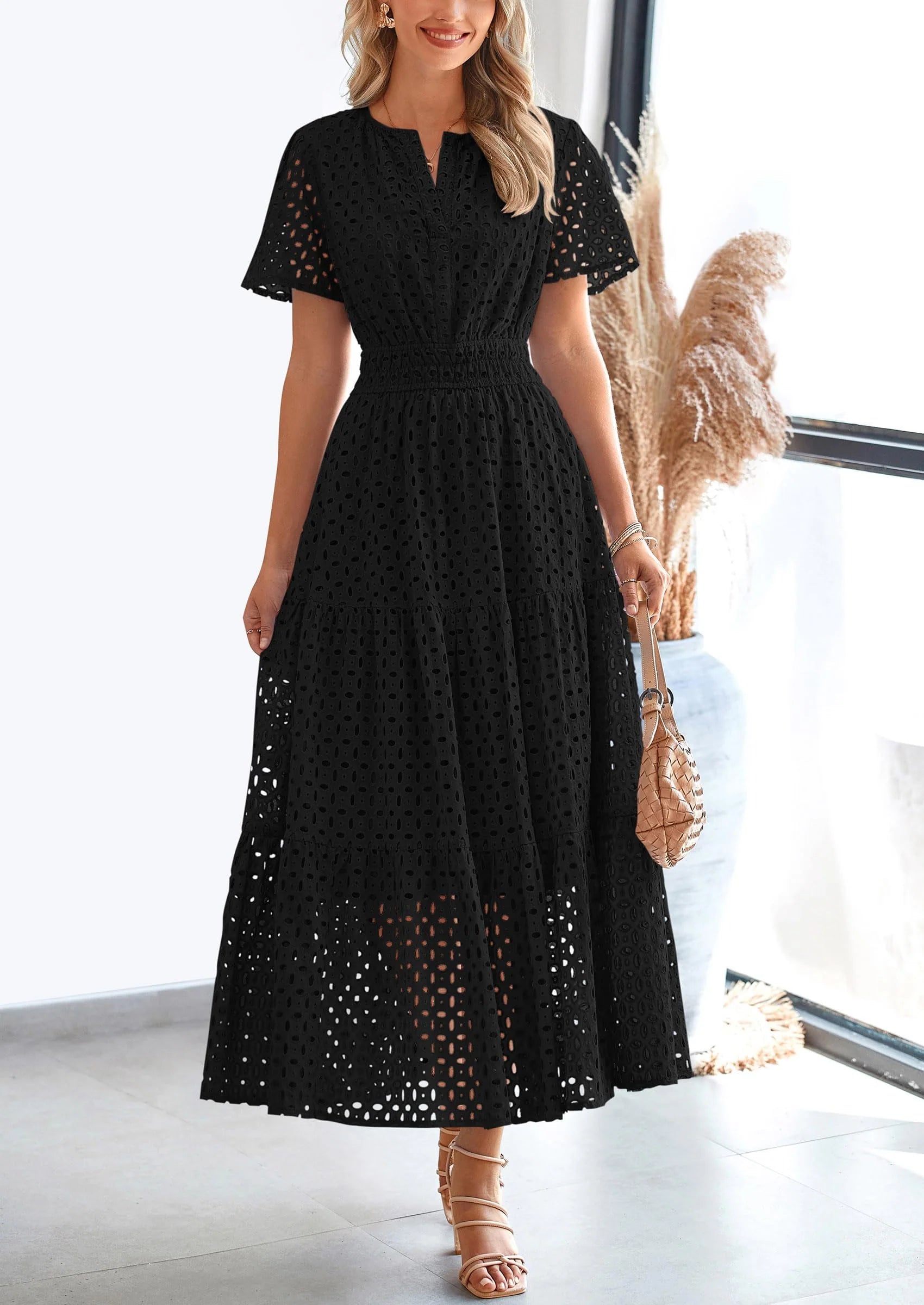Lina™ | Eyelet Elegance Summer Dress