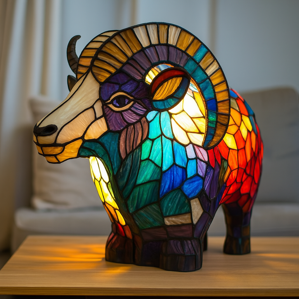 Bijou | Enchanting Colorful Glass Goat Lamp