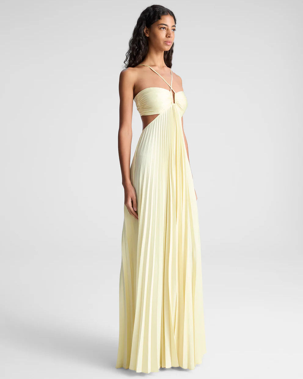 Satin Pleated Maxi Dress