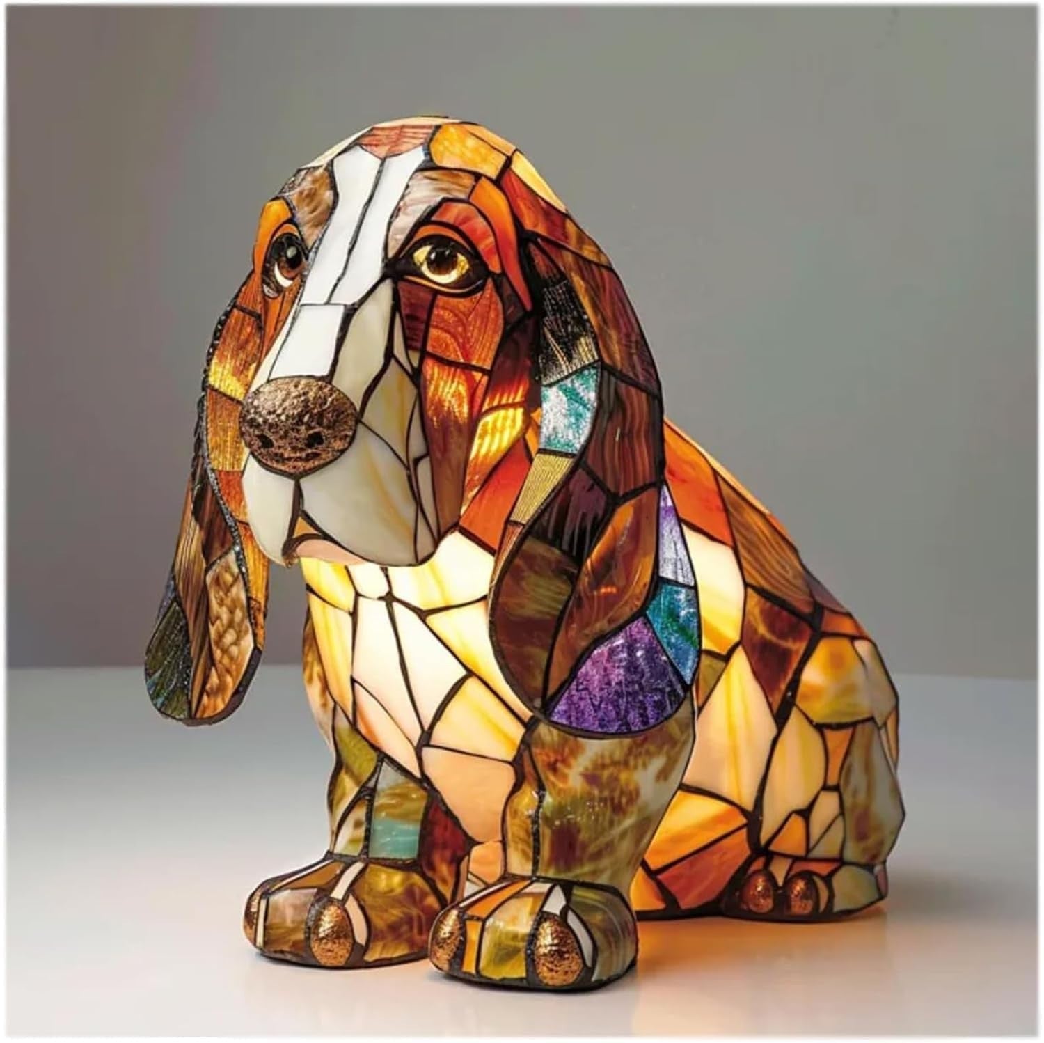 Canelle | Enchanting Colorful Glass Dog Lamp