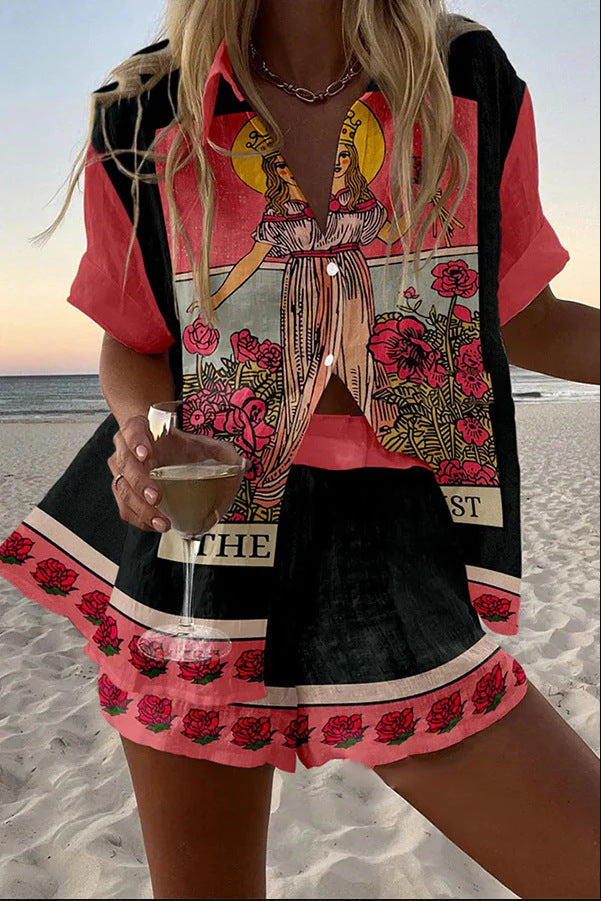 Yseline™ | Pink Short Linen Ensemble