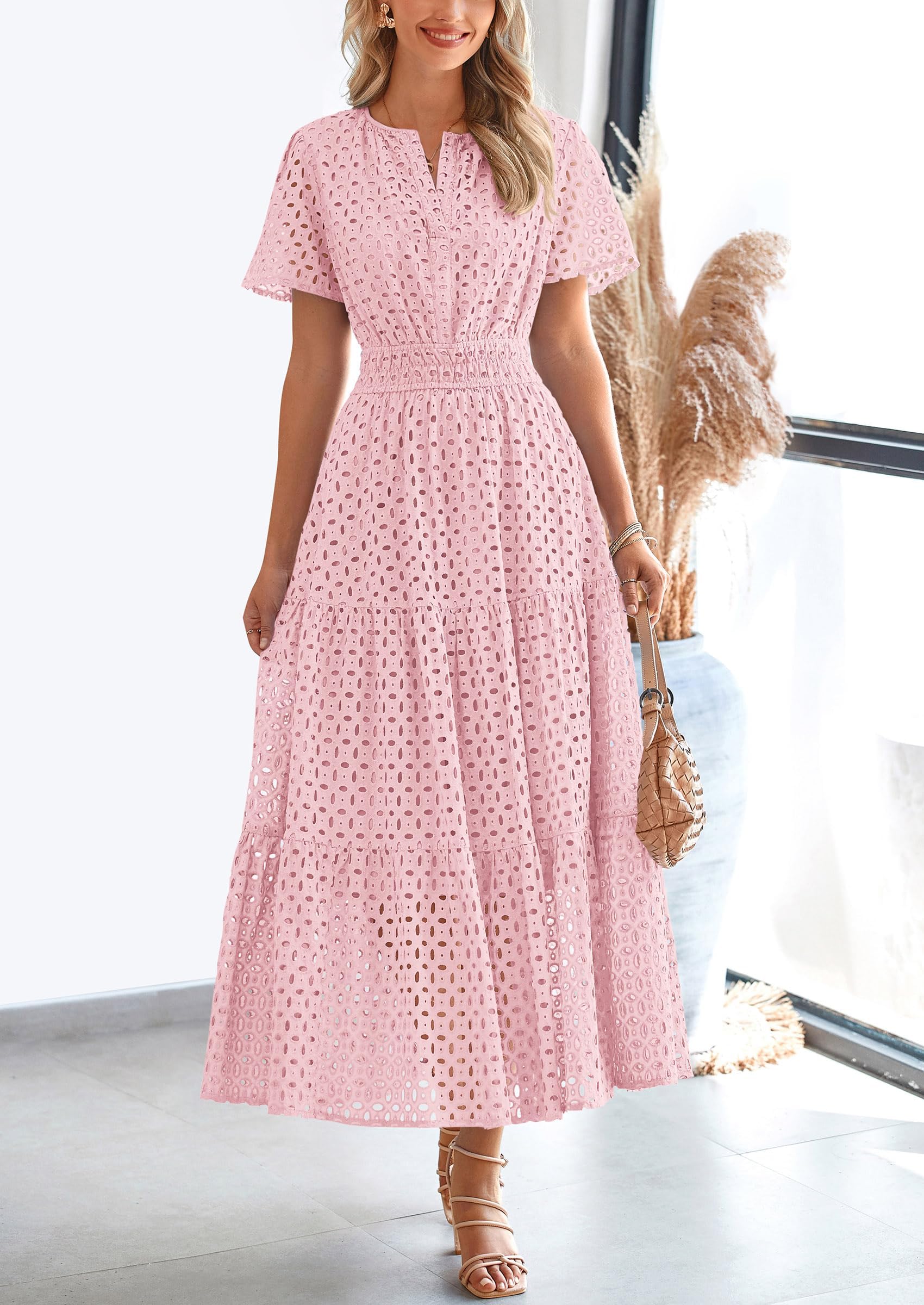 Lina™ | Eyelet Elegance Summer Dress