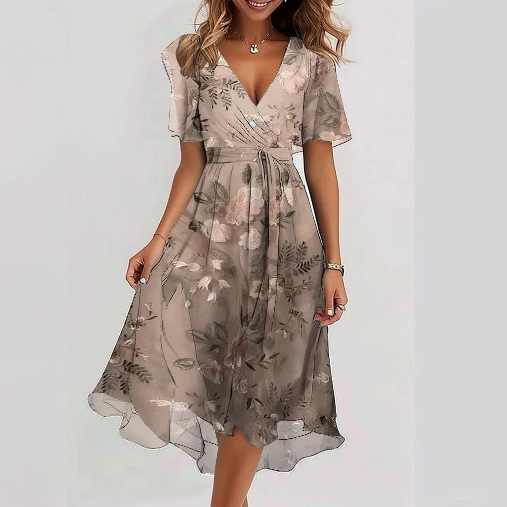 Clara – Elegant Dress with Short Sleeves in a Flattering Cut and Timeless Design