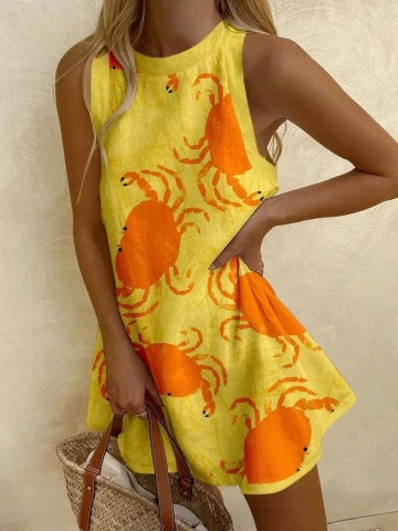 Orvienne™ | Petite Crab Pattern Dress