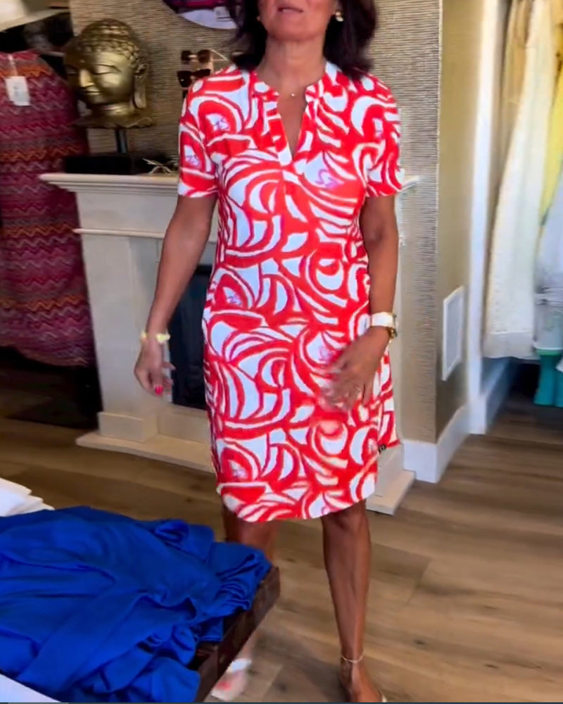 JULIA | PRINT DRESS WITH V-NECK