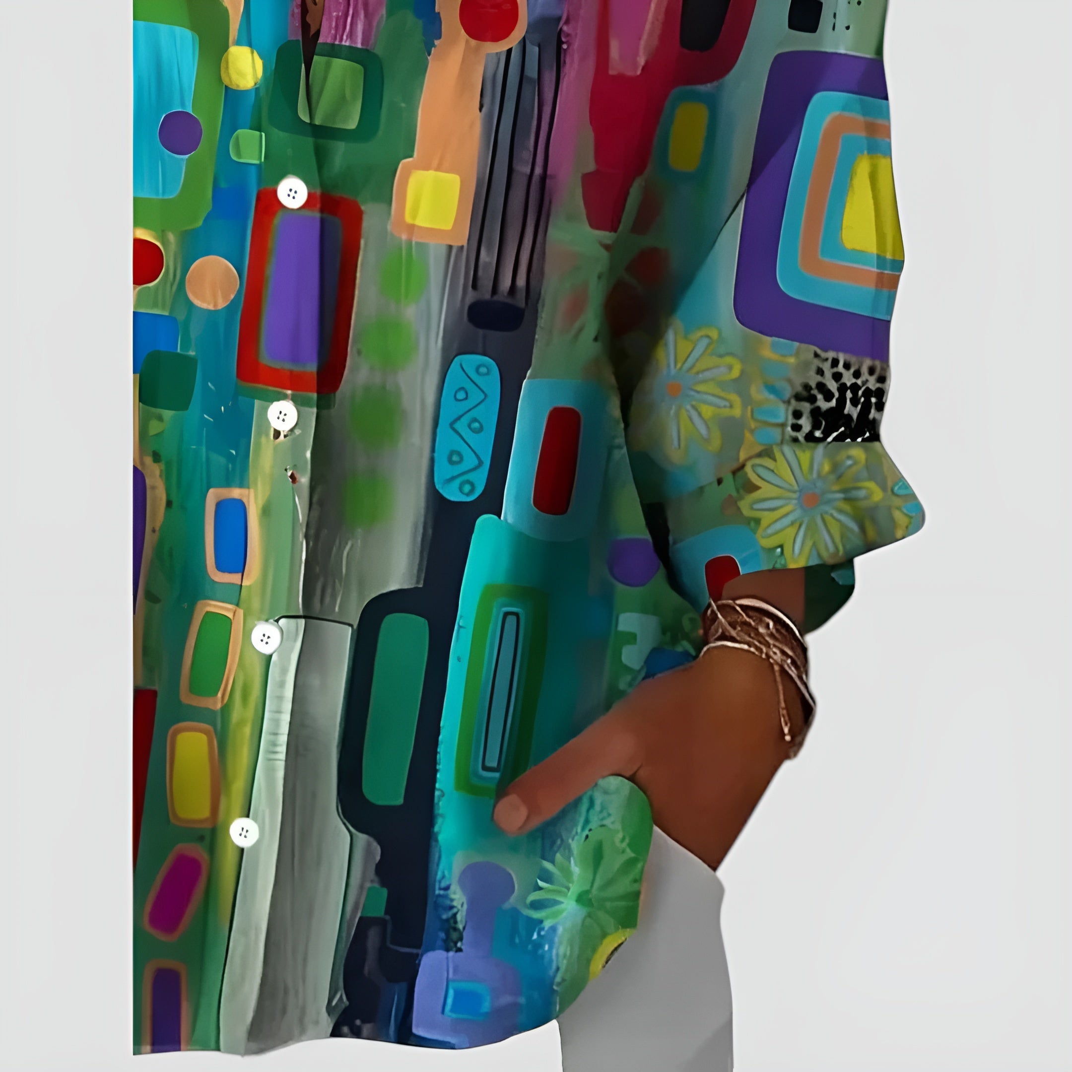 Edna™ | Blouse with Geometric Pattern