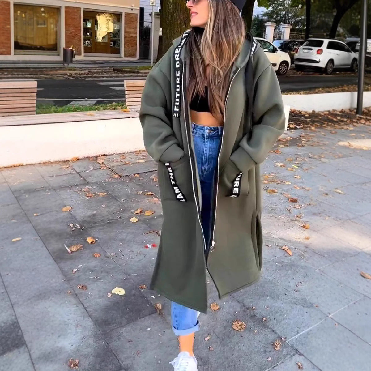 LOUISA | Women's Casual Long Coat with Open Front Design