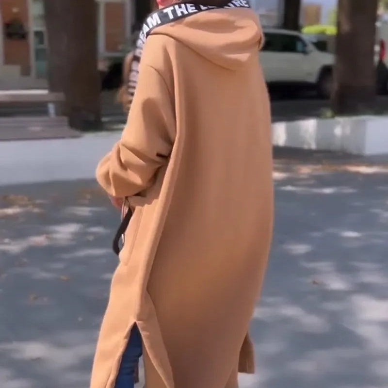 LOUISA | Women's Casual Long Coat with Open Front Design