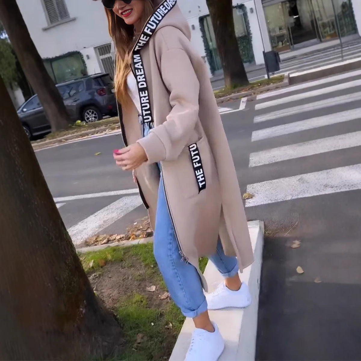 LOUISA | Women's Casual Long Coat with Open Front Design